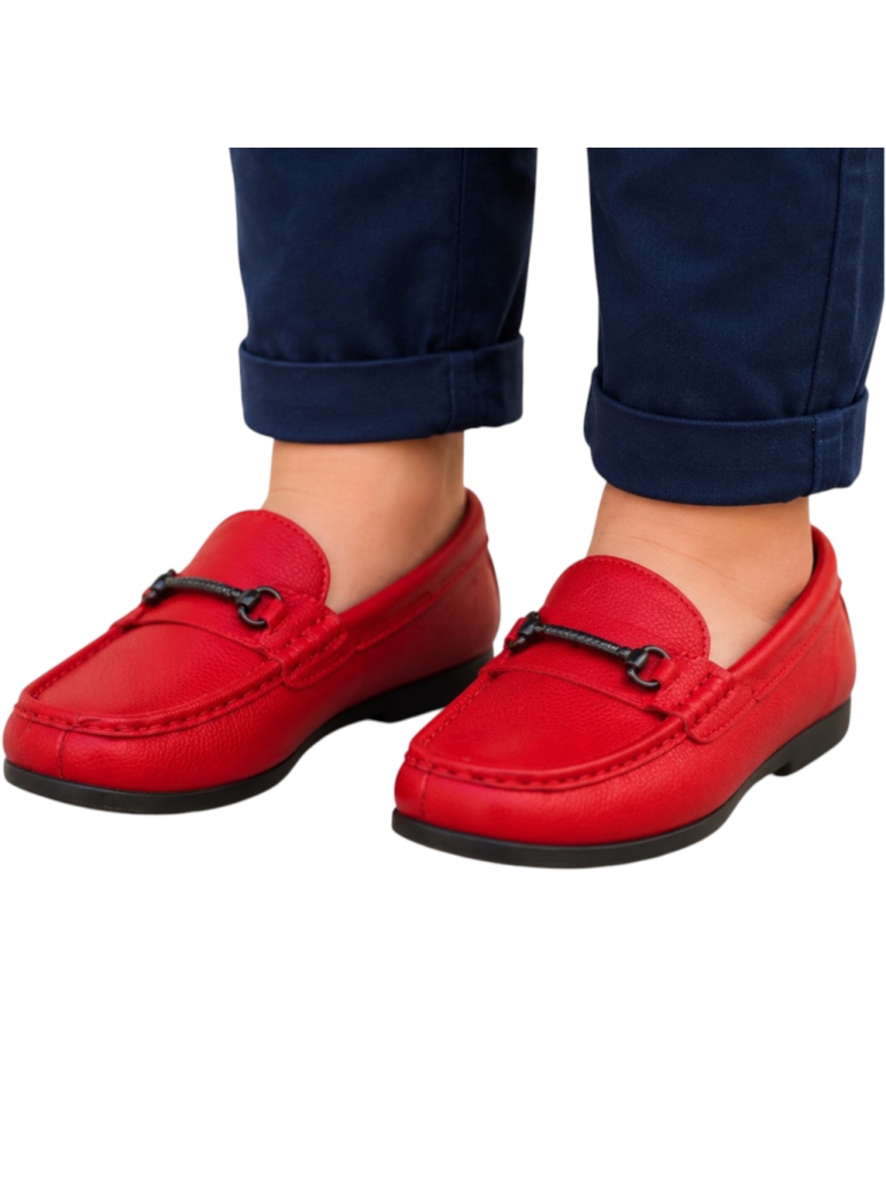 French Toast Toddler Boys Size 10 Red Horsebit Loafers Dress Shoes